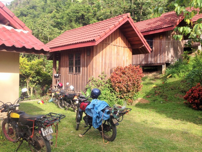 Parked up for the evening at some Hot Springs Resort between Kasi and Luang Probang. Highly reccommend this place to stay. 